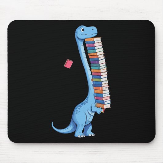 Book Carrying Dinosaur Reading Dino  マウスパッド (正面)