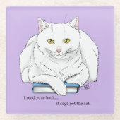 Book Cat ガラスコースター (正面)