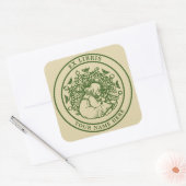 Book & Cat Ex Librisテンプレート スクエアシール (封筒)