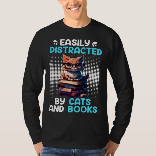 Book  Cat fan Bookworm Book Reader Bookfriend  2 Tシャツ (正面)
