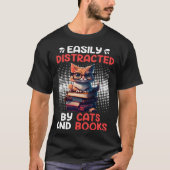 Book  Cat fan Bookworm Book Reader Bookfriend  4 Tシャツ (正面)