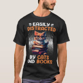 Book  Cat fan Bookworm Book Reader Bookfriend Tシャツ (正面)