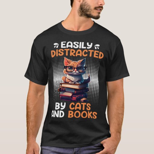 Book Cat fan Bookworm Book Reader Bookfriend Tシャツ (正面)