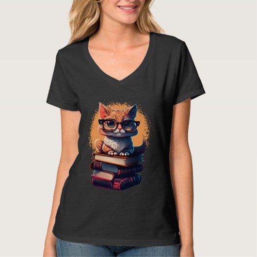 Book  Cat fan bookworm Cats and Books  1 Tシャツ (正面)