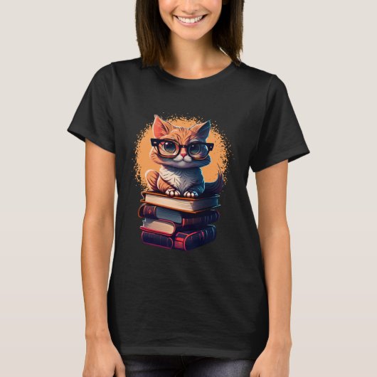Book  Cat fan bookworm Cats and Books  1 Tシャツ (正面)