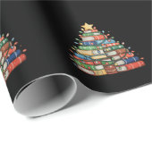 Book Christmas Tree Lights Teacher Librarian Read ラッピングペーパー (ロールコーナー)