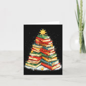 Book Christmas Tree Reading  カード (正面)