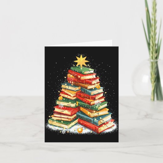 Book Christmas Tree Reading  カード (正面)