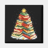 Book Christmas Tree Reading  マグネット (正面)