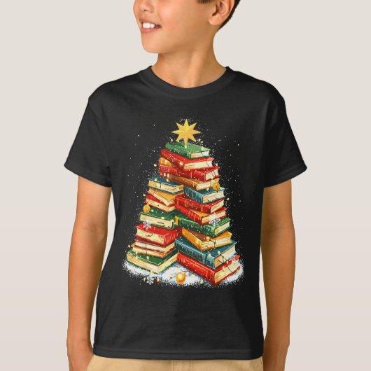 Book Christmas Tree Reading  Tシャツ (正面)
