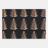 Book Christmas Tree Teacher Librarian Xmas Holiday ラッピングペーパーシート (正面)