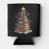 Book Christmas Tree Teacher Librarian Xmas Holiday 缶クーラー (正面)