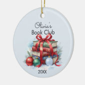 Book Club Christmas Personalized セラミックオーナメント (左)