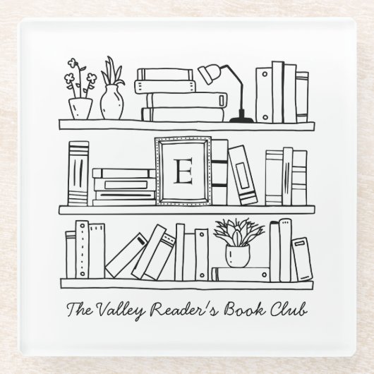 Book Club Member's Personalized Gift ガラスコースター (正面)
