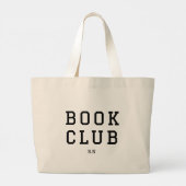 Book Club Monogram Gift For Readers ラージトートバッグ (裏面)