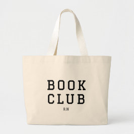 Book Club Monogram Gift For Readers ラージトートバッグ