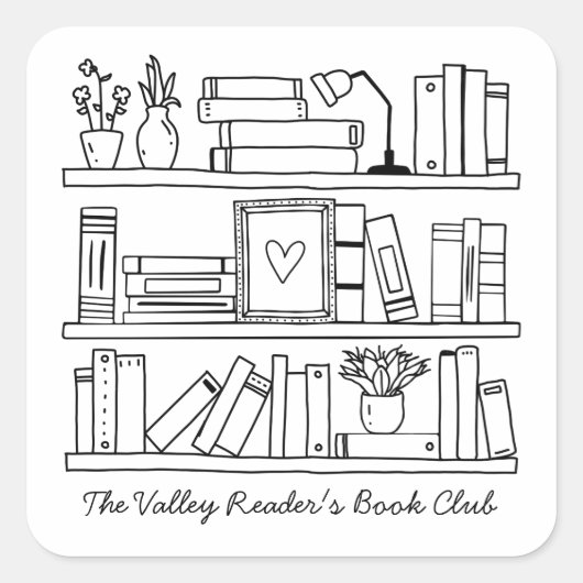 Book Club Name Personalized  スクエアシール (正面)