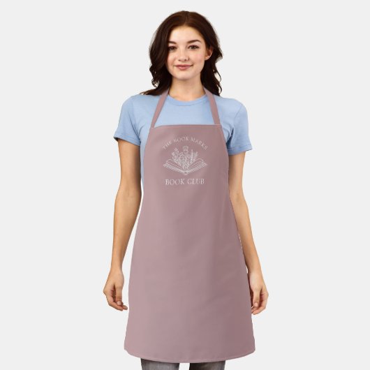 Book Club Name Personalized All-Over Print Apron エプロン (着用した状態)