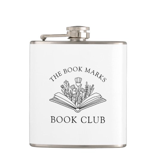 Book Club Name Personalized Gift Favor フラスク (正面)