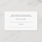 Book Club Name Select A Book エンクロージャーカード (裏面)