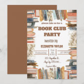 Book Club Party Invitation – Cozy Reading Night 招待状 (正面/裏面)