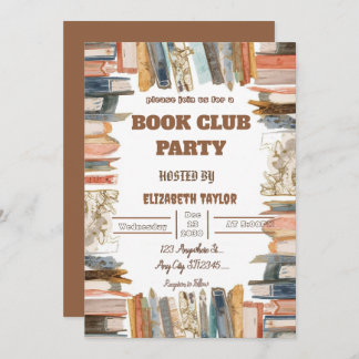 Book Club Party Invitation – Cozy Reading Night 招待状