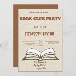 Book Club Party Invitation – Cozy Reading Night 招待状