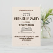 Book Club Party Invitation – Cozy Reading Night 招待状 (スタンド正面)