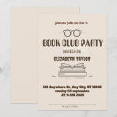 Book Club Party Invitation – Cozy Reading Night 招待状 (正面/裏面)