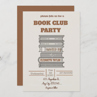 Book Club Party Invitation – Cozy Reading Night 招待状