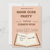 Book Club Party Invitation – Cozy Reading Night 招待状 (正面)