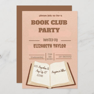 Book Club Party Invitation – Cozy Reading Night 招待状