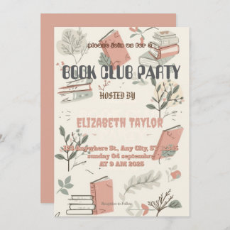 Book Club Party Invitation – Cozy Reading Night 招待状
