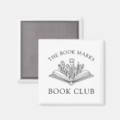 Book Club Personalized Floral Gift マグネット (正面/裏面)