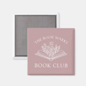 Book Club Personalized Floral Literary Gift マグネット (正面/裏面)