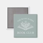 Book Club Personalized Floral Literary Gift マグネット (正面/裏面)