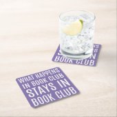 Book Club Stays Coastersで起こること スクエアペーパーコースター (インサイチュ)