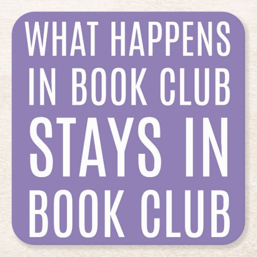 Book Club Stays Coastersで起こること スクエアペーパーコースター (正面)