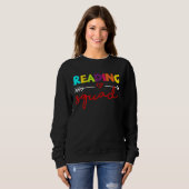 Book Club Tees Bookworm School Library  Reading Sq スウェットシャツ (正面フル)