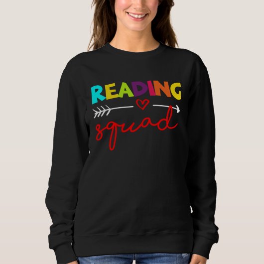Book Club Tees Bookworm School Library  Reading Sq スウェットシャツ (正面)