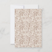 Book Club Theme Floral Brown Bridal Shower サンキューカード (裏面)