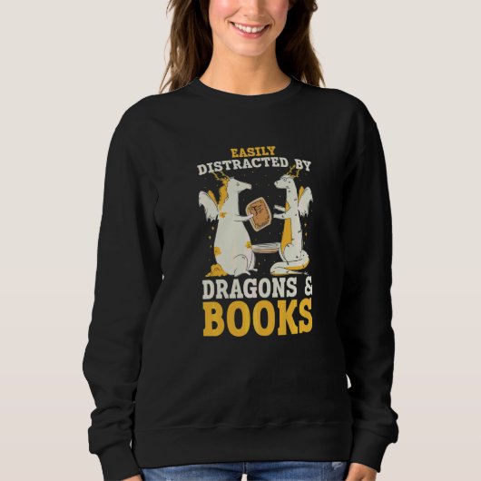 Book Dragon  Apparel For Bookworms Reading Librari スウェットシャツ (正面)
