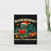 Book Dragon Christmas Reading Gift For Fantasy Lov カード (正面)