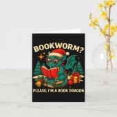 Book Dragon Christmas Reading Gift For Fantasy Lov カード (黄色い花)