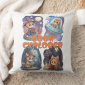 Book Explorer – Cute Cat Reading Adventure クッション (ブランケット)