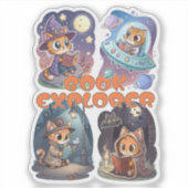 Book Explorer – Cute Cat Reading Adventure シール (正面)