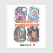 Book Explorer – Cute Cat Reading Adventure シール (シート)