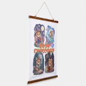 Book Explorer – Cute Cat Reading Adventure 吊り下げ型タペストリー (傾斜あり)