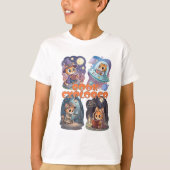 Book Explorer – Cute Cat Reading Adventure Tシャツ (正面)