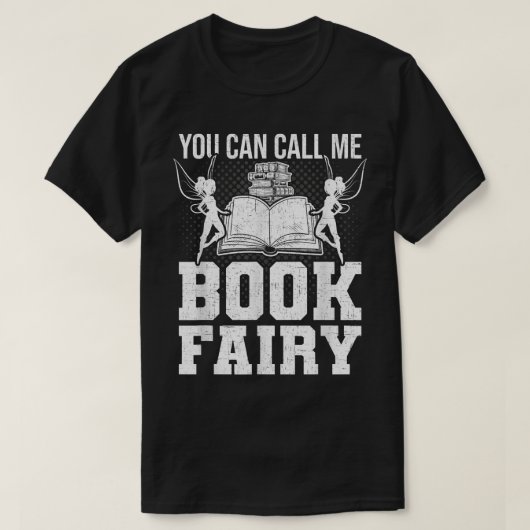 Book Fairy Librarian Book Lovers R Tシャツ (デザイン正面)